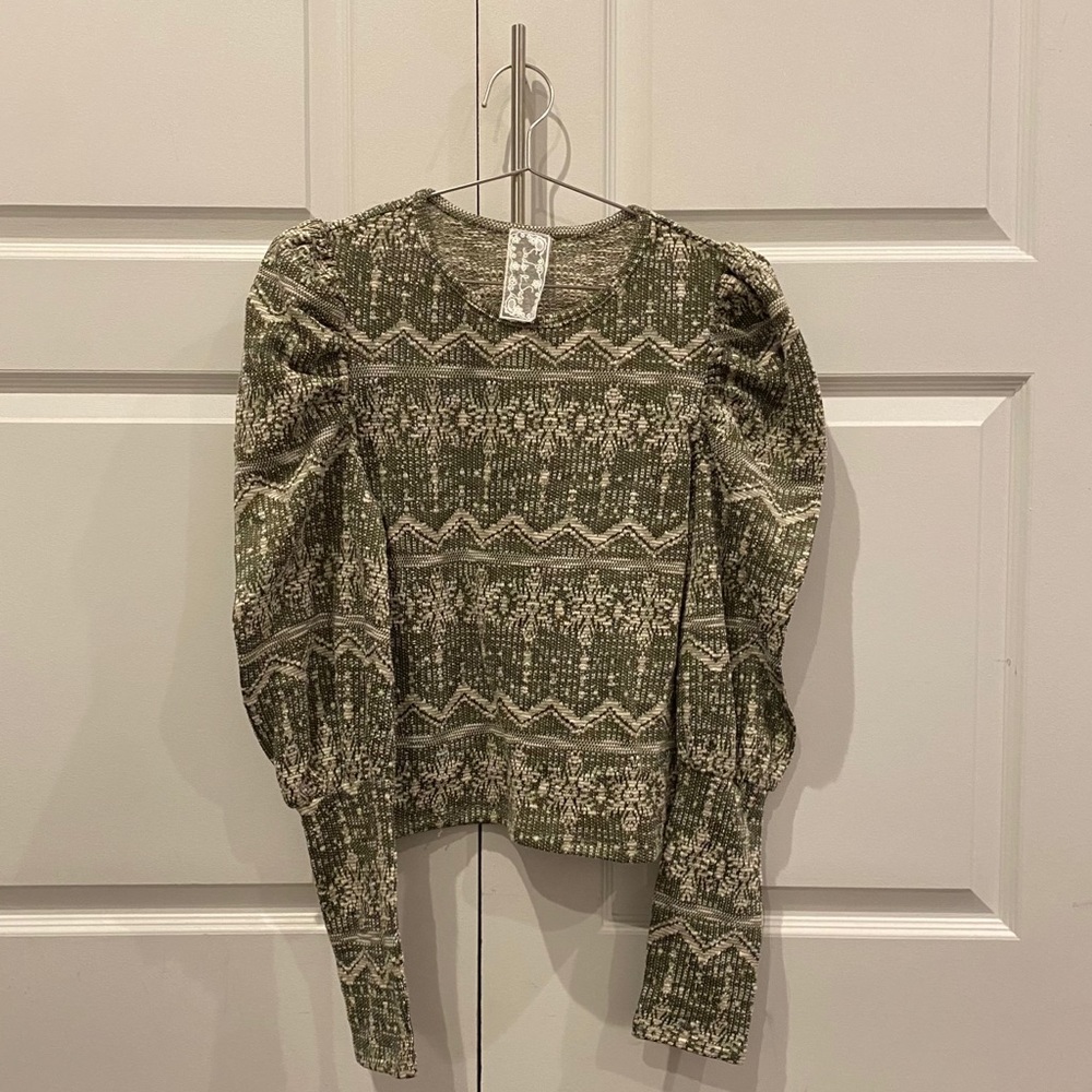 floral puff sleeve top